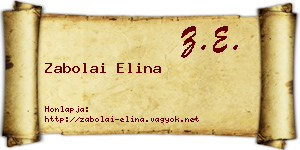 Zabolai Elina névjegykártya